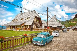 Drvengrad, the traditional wooden village at Mokra Gora in western Serbia