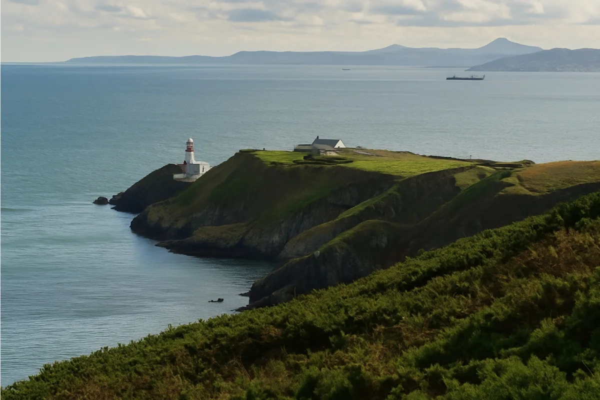 Howth with its lighthouse, a great day trip from Dublin for a walk and fish & chips.