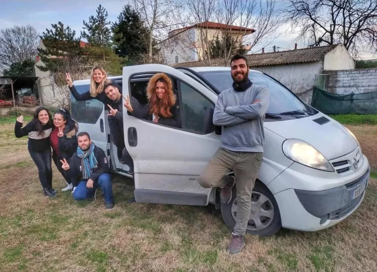 The crew next to the van on an Altervan roadtrip