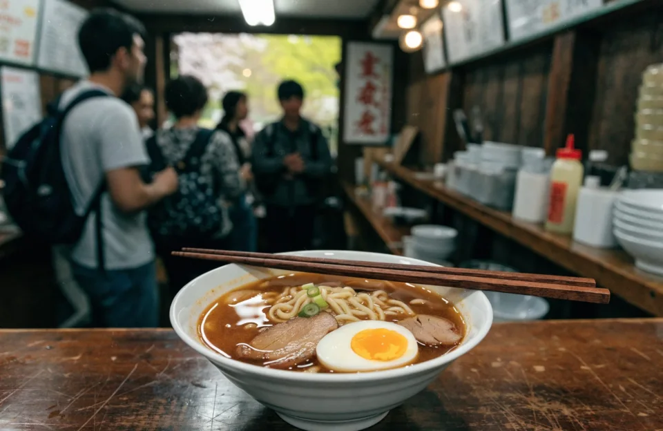 Ramen στον πάγκο, σε μικρό μαγαζί στην Ιαπωνία