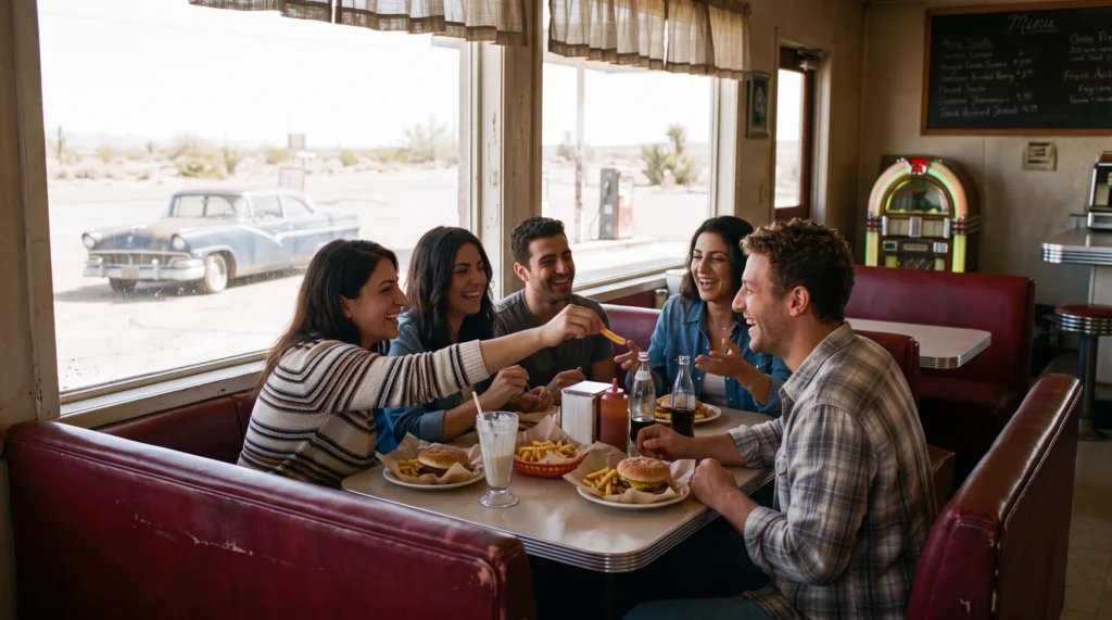 Burgers και milkshakes σε παλιό diner του Route 66