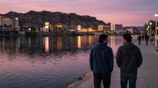Το Laughlin και ο ποταμός Colorado το σούρουπο