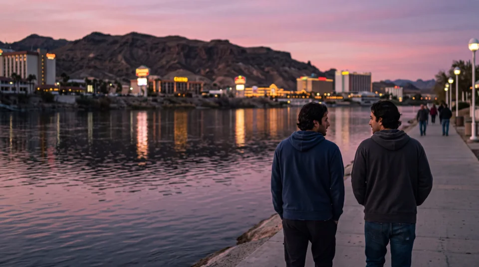 Το Laughlin και ο ποταμός Colorado το σούρουπο