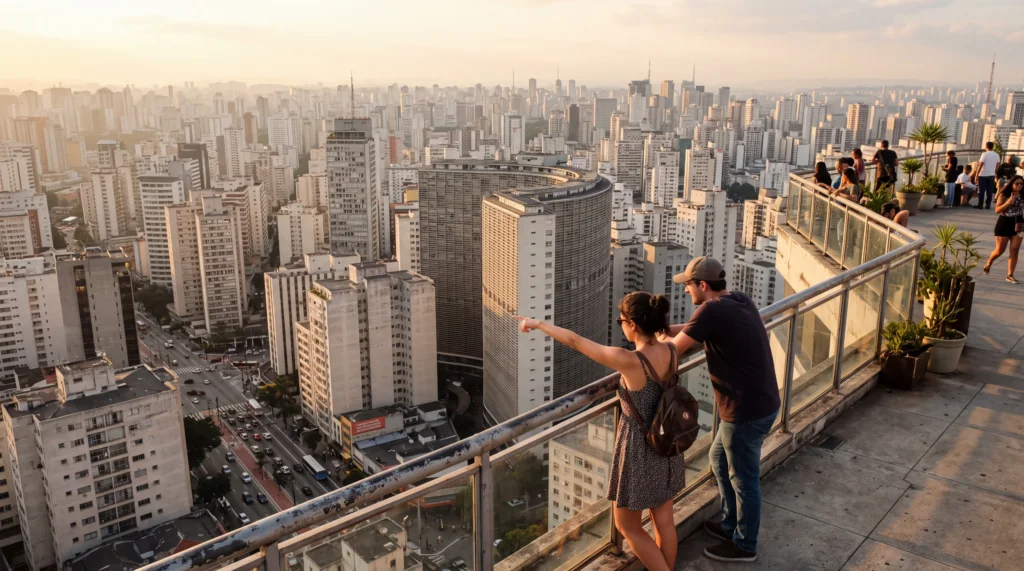 Το São Paulo από ψηλά, με το κτίριο Copan και ουρανοξύστες ως τον ορίζοντα